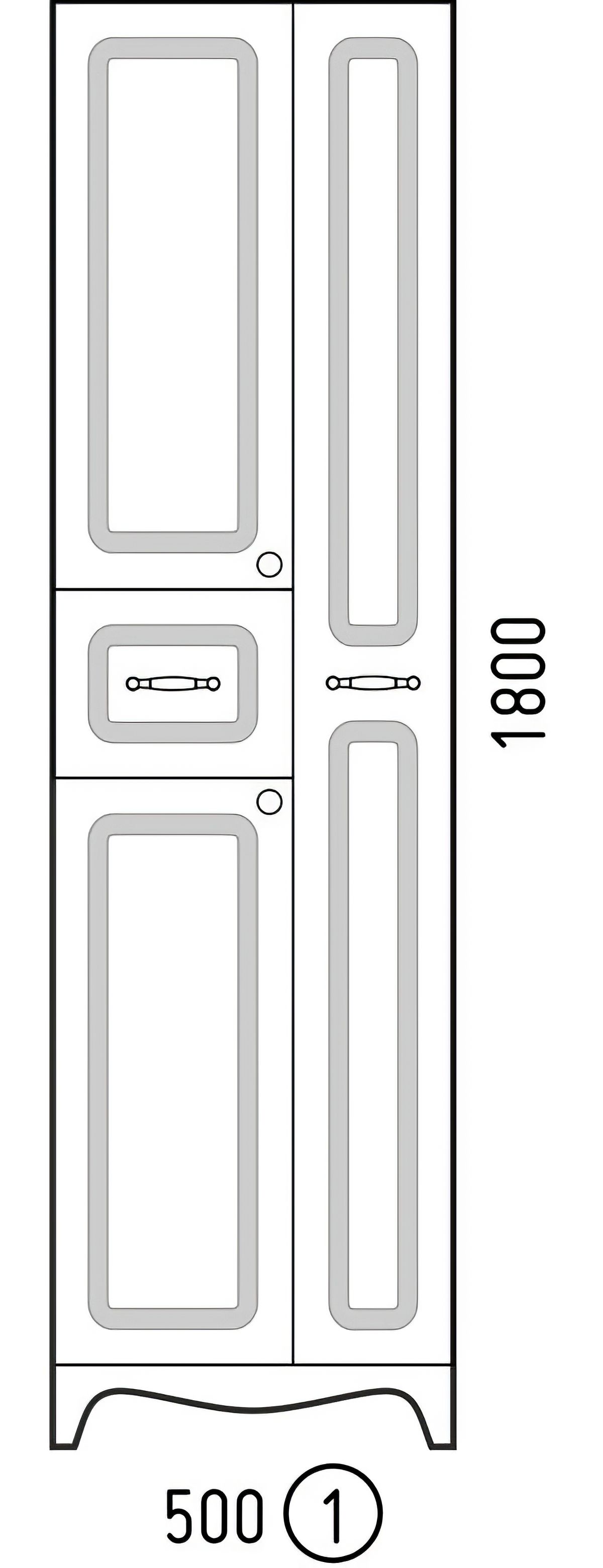 Шкаф пенал Corozo классика 50 SD-00000337 белый